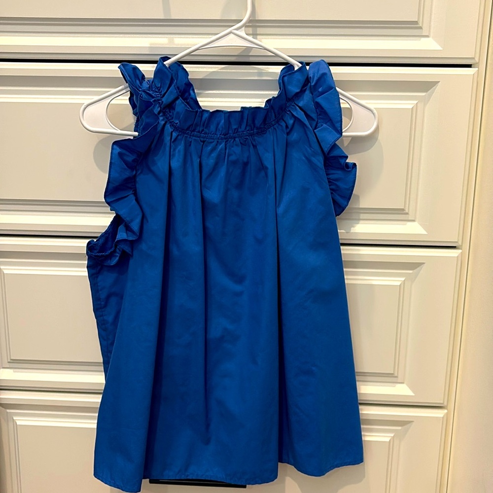 SHEIN Blue Ruffle Top